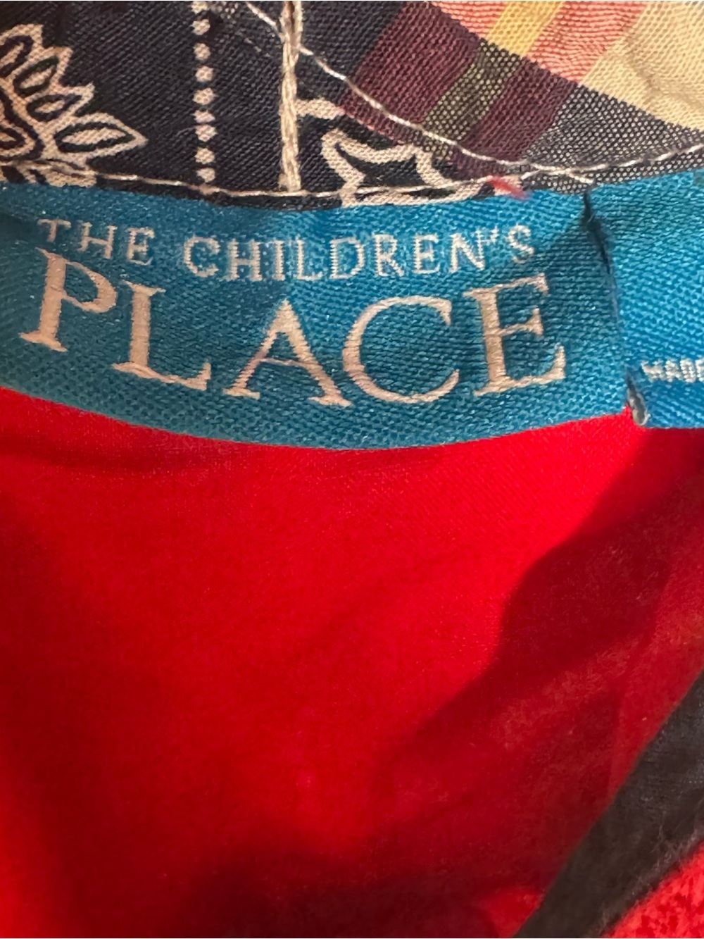 Childrens Place Patchwork Sundress Red White Blue Plaid Stars 4th Of July Sz 10 - Picture 5 of 6